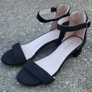 Dufannie Black Ankle Strap Dress Heel Sandals Youth 2